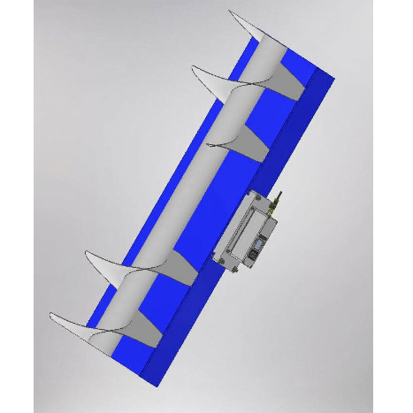 Meirnik wilgotności trocin, montaż na prznośniku ślimakowym, widok w przekroju