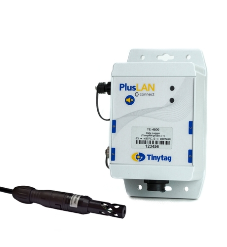 Tinytag Plus LAN TE-4600 – rejestrator temperatury i wilgotności -25…+85°C / 0-100% RH z łącznością Ethernet i PoE