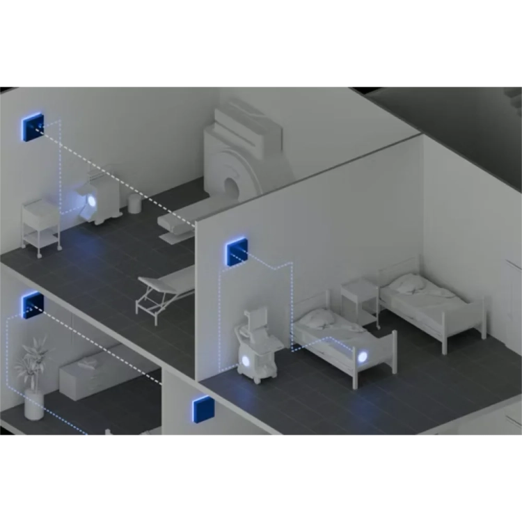 Teltonika Mesh Anchor – stały punkt referencyjny Wirepas Mesh do precyzyjnego RTLS indoor - schemat instalacji w budynku