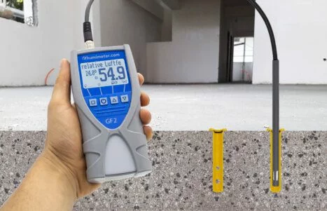 Schaller humimeter GF2 – nieniszczący wilgotnościomierz do jastrychu i betonu - pomiar w betonie