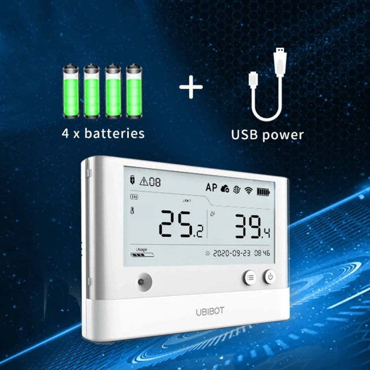 Zasilanie UbiBot WS1 Pro: 4 baterie AA i zasilacz USB 5 V