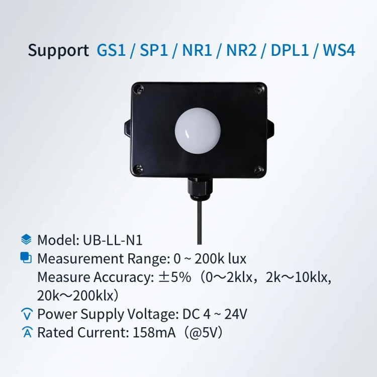 UbiBot UB-LL-N1 – czujnik natężenia światła 0-200 000 lx ±5 % do GS1, SP1, NR1 i WS4